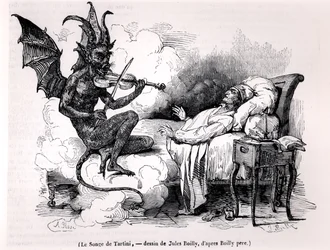 The Dream of Tartini, engraved by Julien Leopold Boilly (1796-1874), 1840